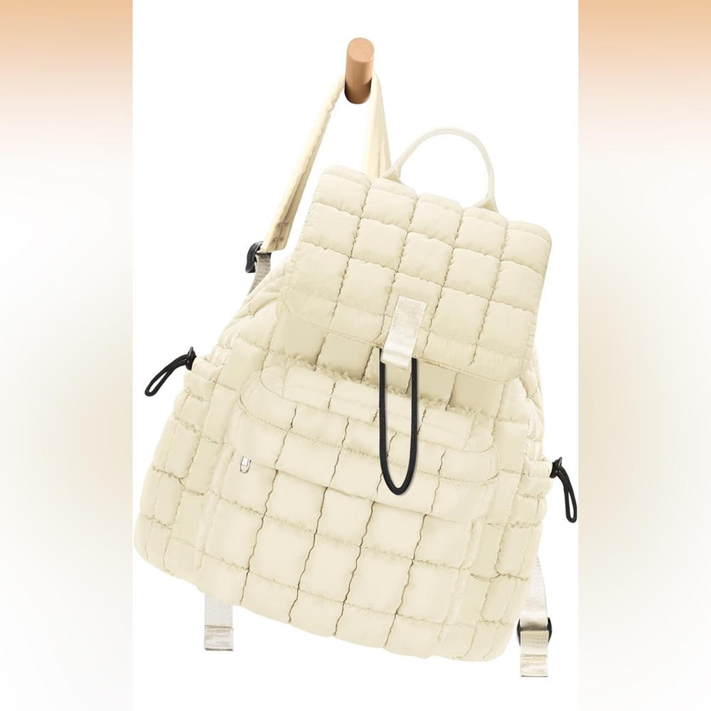 Quilted Cream Backpack